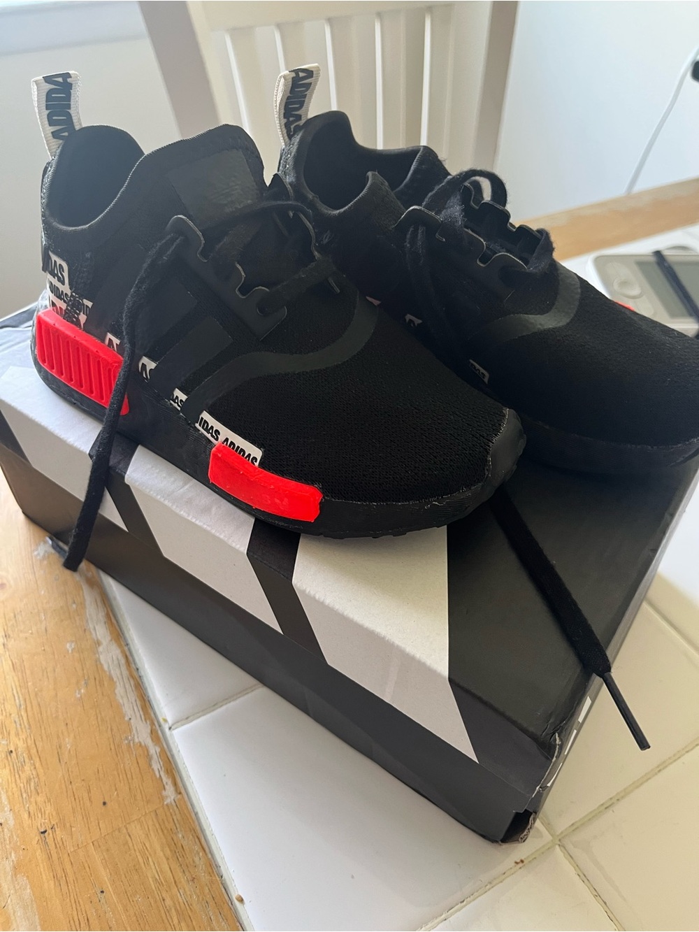 adidas Black Sneakers with Red Accents